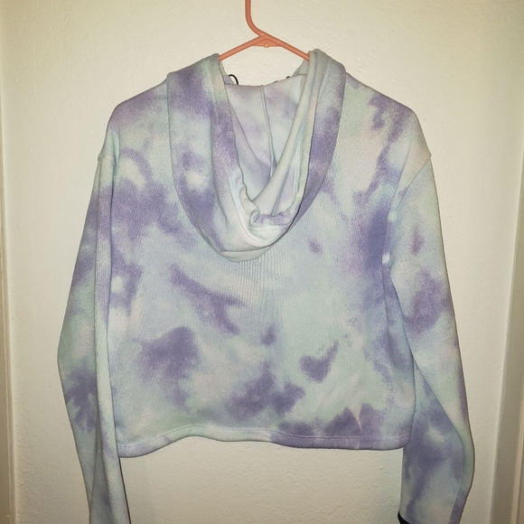 Pink Victoria's secret tight dye crop hoodie - Picture 3 of 4